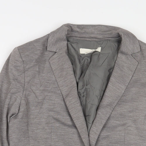 H&M Womens Grey Jacket Blazer Size 8 Button