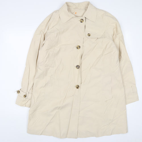 Fuchs Schmitt Womens Beige Overcoat Coat Size 16 Button