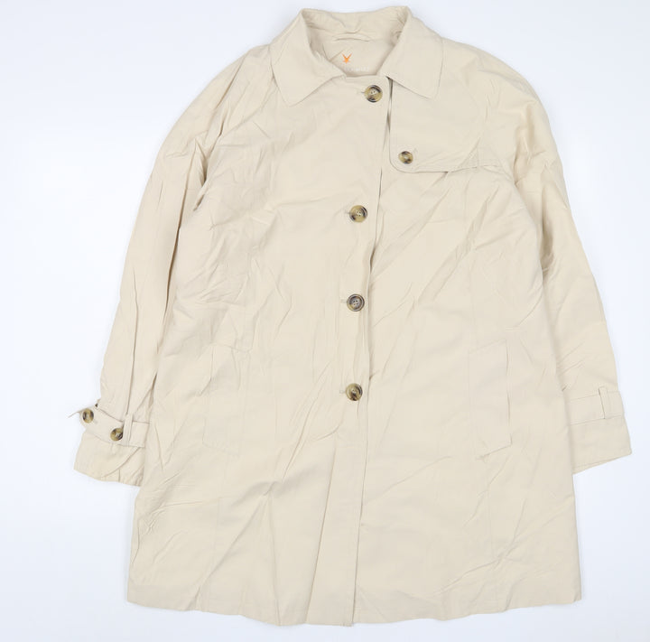 Fuchs Schmitt Womens Beige Overcoat Coat Size 16 Button