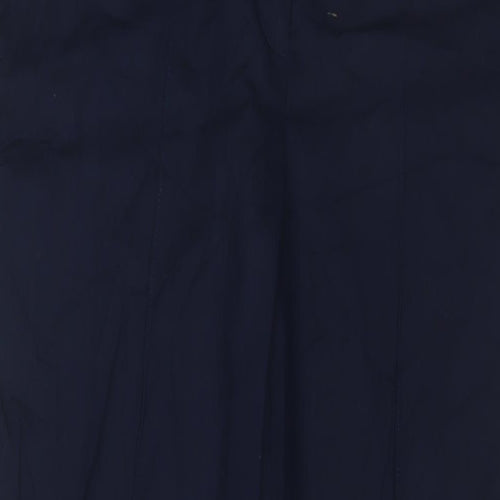 NEXT Womens Blue Cotton Trousers Size 14 L24 in Regular Hook & Eye