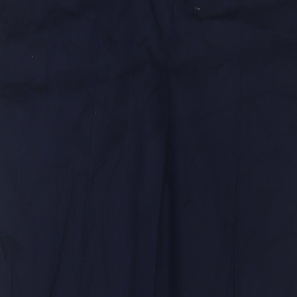 NEXT Womens Blue Cotton Trousers Size 14 L24 in Regular Hook & Eye