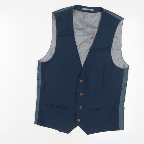 OneSixFive Mens Blue Polyester Jacket Suit Waistcoat Size 36 Regular
