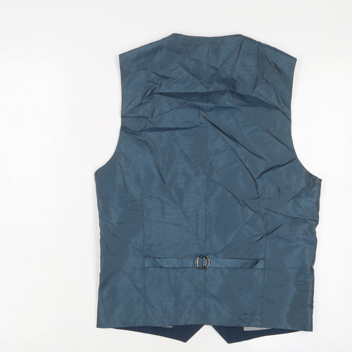 OneSixFive Mens Blue Polyester Jacket Suit Waistcoat Size 36 Regular