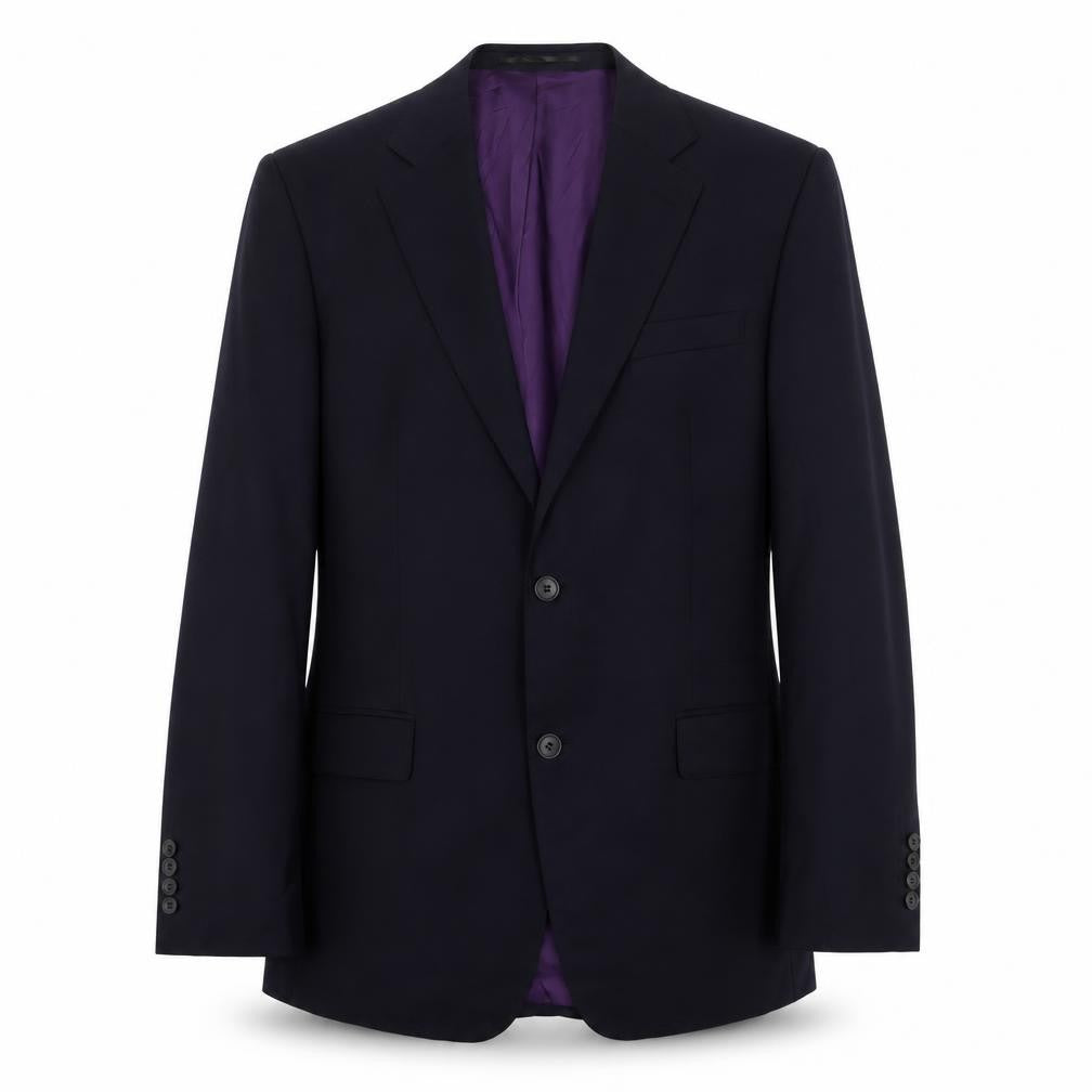 Front view of Paul Costelloe men’s blue wool jacket suit jacket, size 40, regular