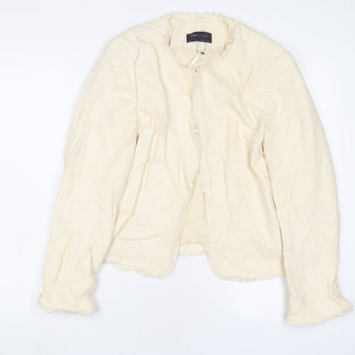 Marks and Spencer Womens Beige Jacket Blazer Size 12 Hook & Eye