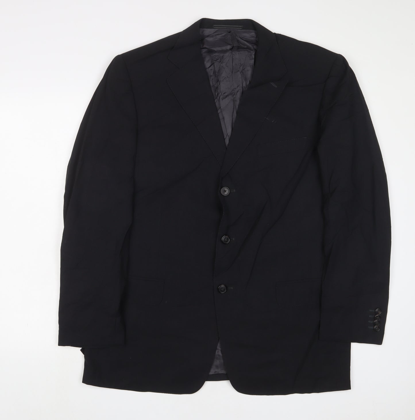 Ermenegildo Zegna Mens Black Wool Jacket Suit Jacket Size 42 Regular