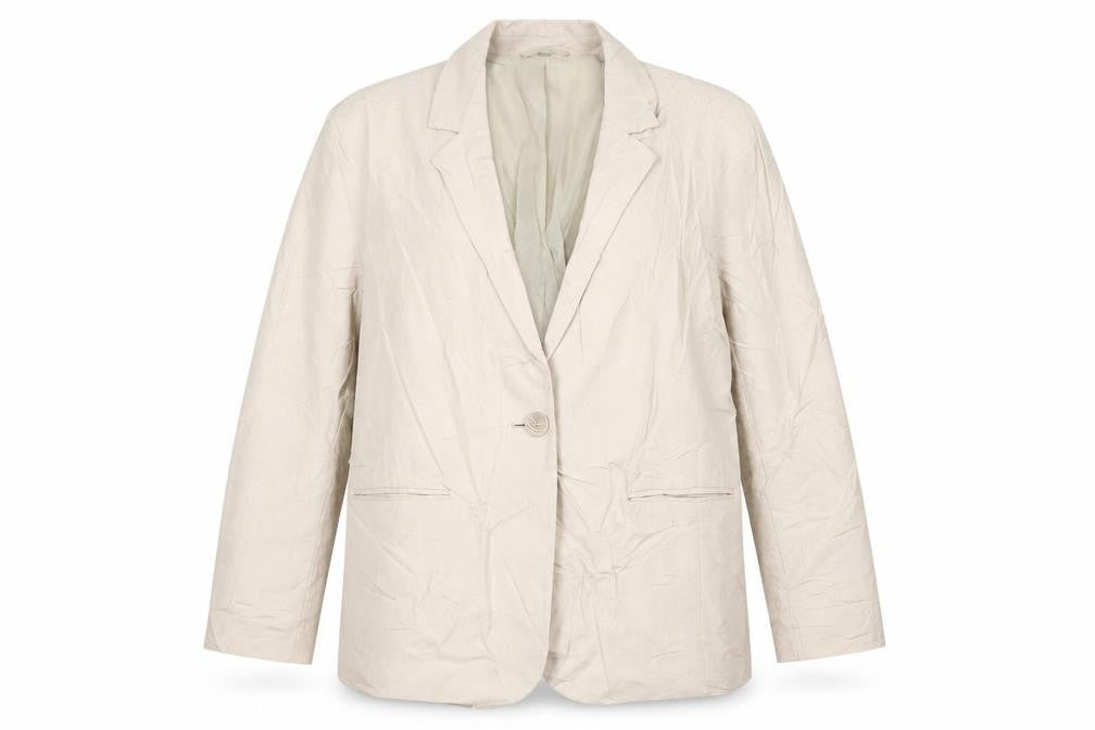 EWM Womens Beige Jacket Blazer Size 18 Button