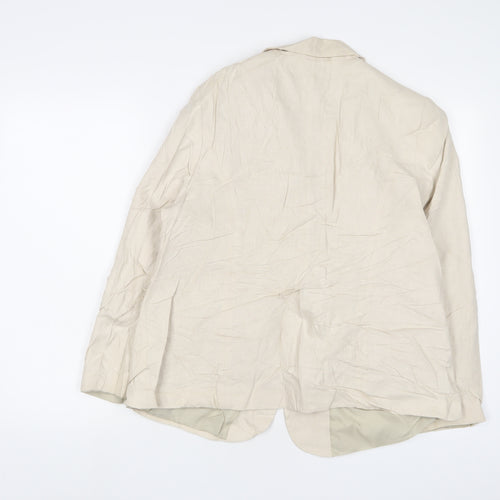 EWM Womens Beige Jacket Blazer Size 18 Button
