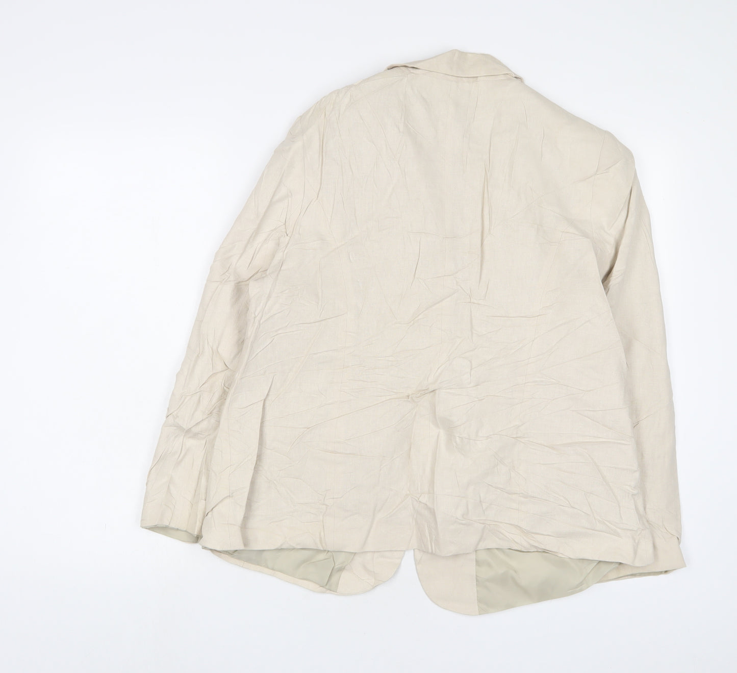 EWM Womens Beige Jacket Blazer Size 18 Button