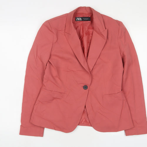 Zara Womens Pink Jacket Blazer Size 10 Button