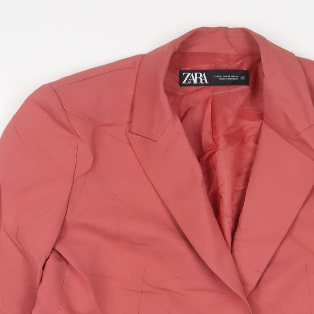 Zara Womens Pink Jacket Blazer Size 10 Button