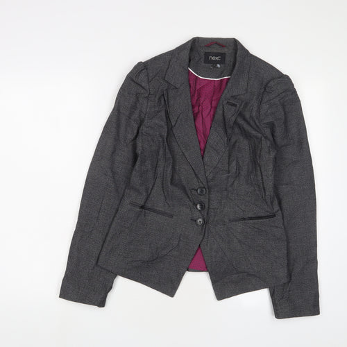 NEXT Womens Grey Jacket Blazer Size 10 Button