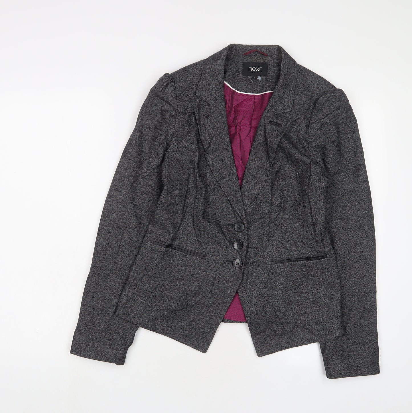 NEXT Womens Grey Jacket Blazer Size 10 Button
