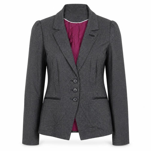 Front view of Next women’s grey jacket blazer, size UK 10, button