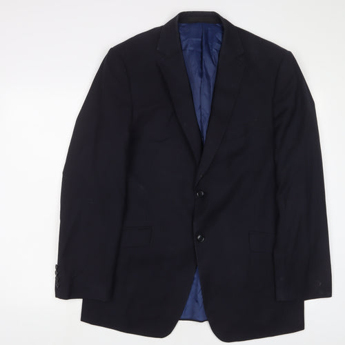 Marks and Spencer Mens Blue Wool Jacket Suit Jacket Size 42 Regular