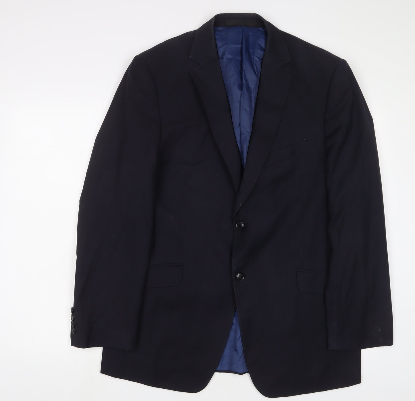 Marks and Spencer Mens Blue Wool Jacket Suit Jacket Size 42 Regular