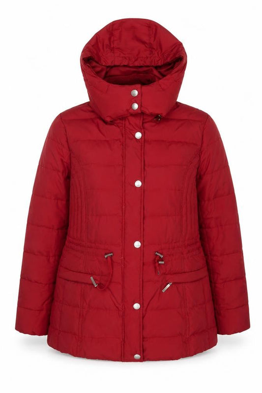 Front view of Per Una women’s red jacket, size M, zip