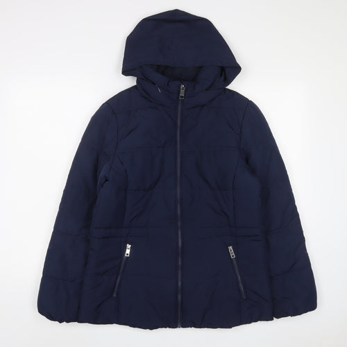 Marks and Spencer Womens Blue Jacket Coat Size 12 Zip