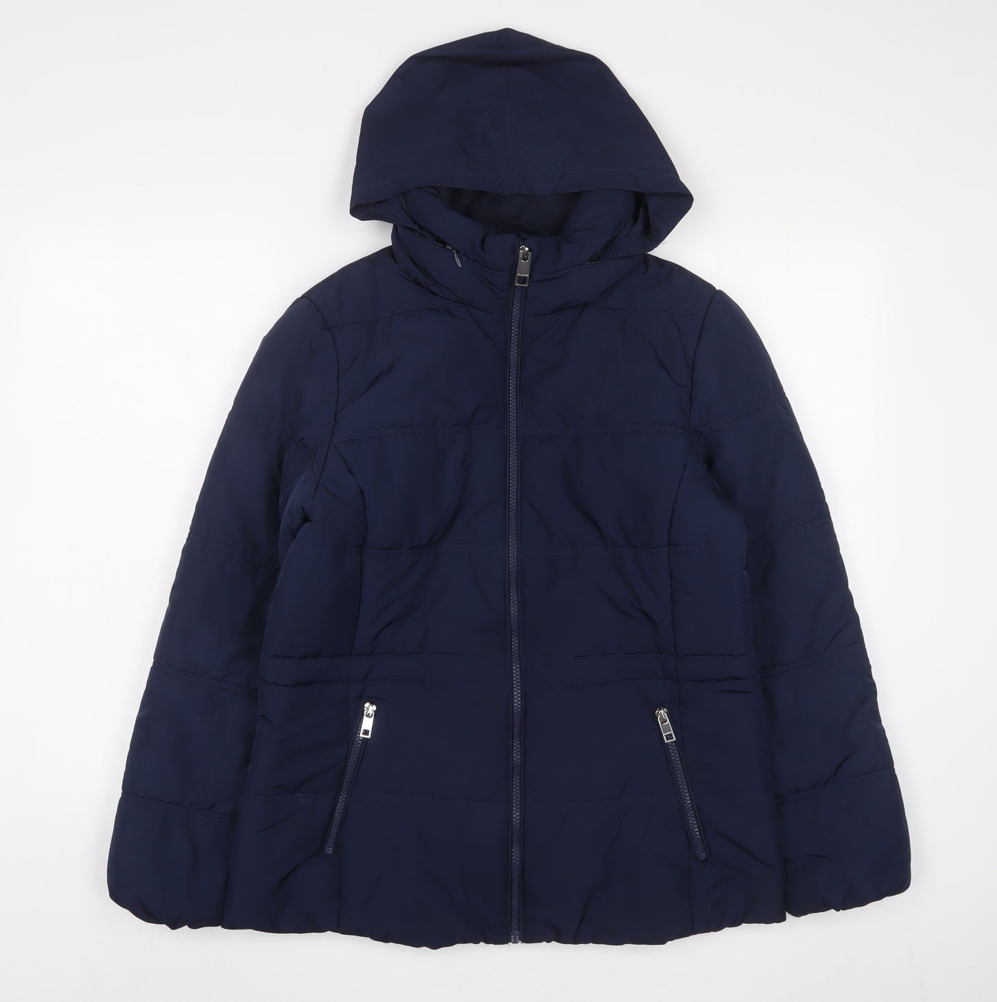 Marks and Spencer Womens Blue Jacket Coat Size 12 Zip