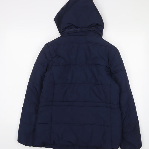 Marks and Spencer Womens Blue Jacket Coat Size 12 Zip