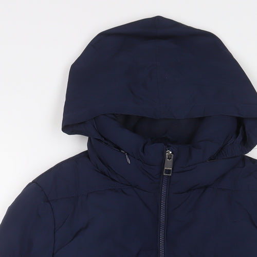 Marks and Spencer Womens Blue Jacket Coat Size 12 Zip