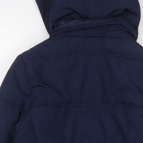 Marks and Spencer Womens Blue Jacket Coat Size 12 Zip