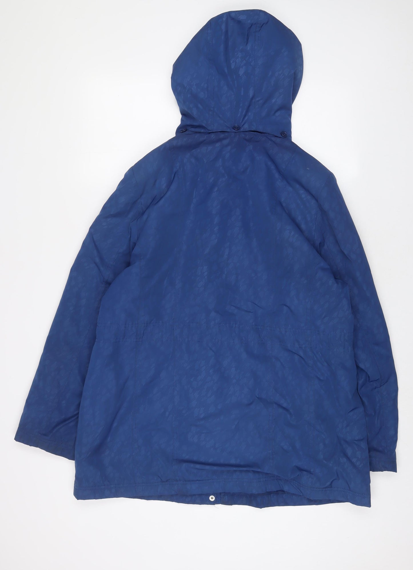 EWM Womens Blue Animal Print Jacket Coat Size 16 Zip