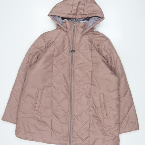 Anne De Lancay Womens Pink Jacket Coat Size L Zip