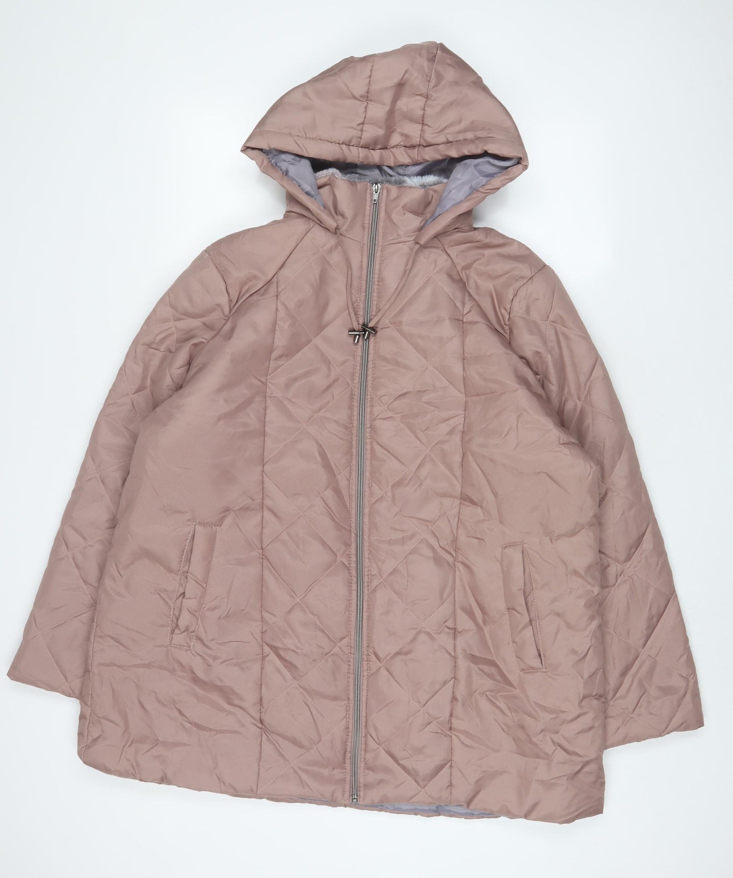 Anne De Lancay Womens Pink Jacket Coat Size L Zip