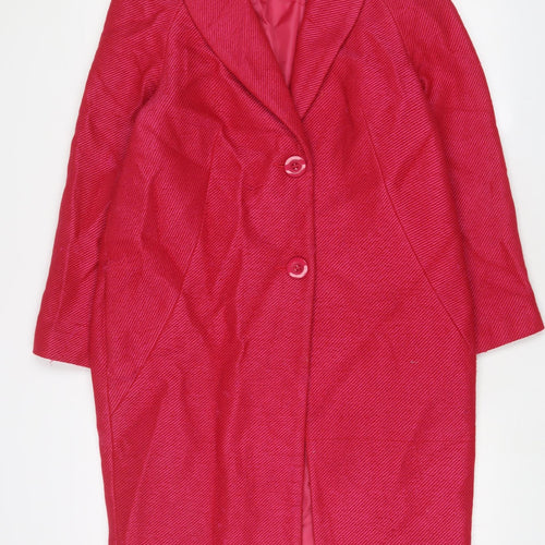 M&Co Womens Pink Overcoat Coat Size 12 Button
