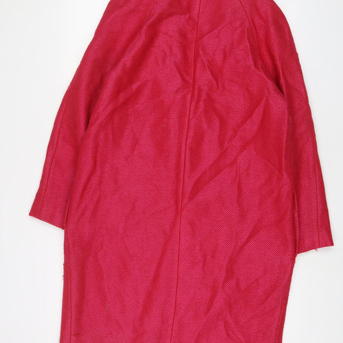 M&Co Womens Pink Overcoat Coat Size 12 Button