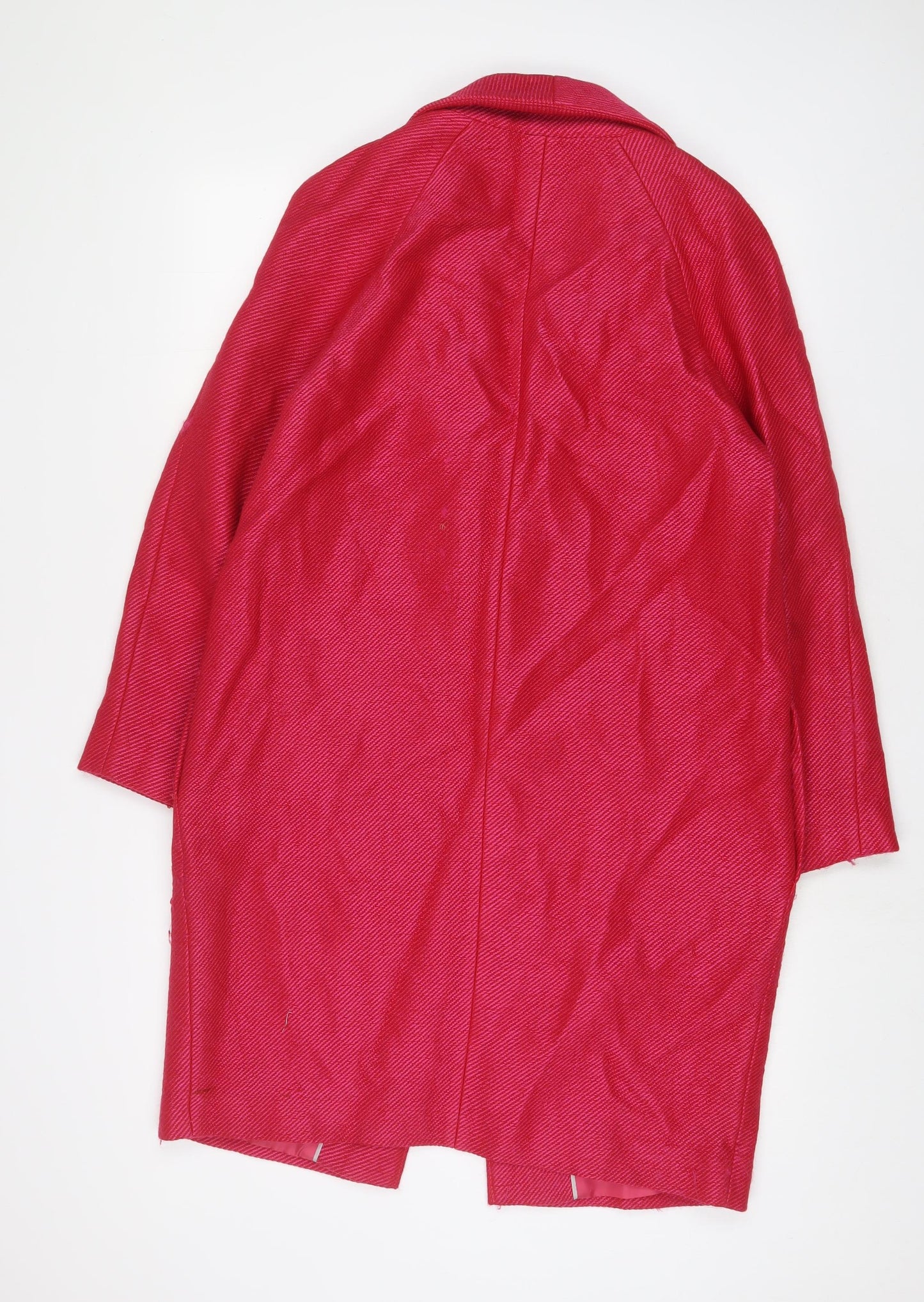 M&Co Womens Pink Overcoat Coat Size 12 Button