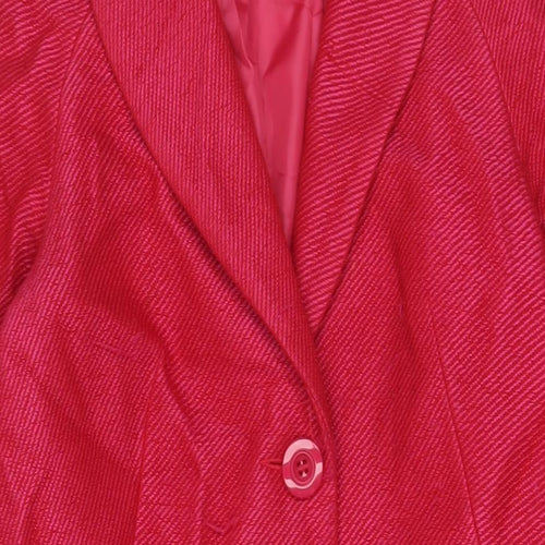 M&Co Womens Pink Overcoat Coat Size 12 Button