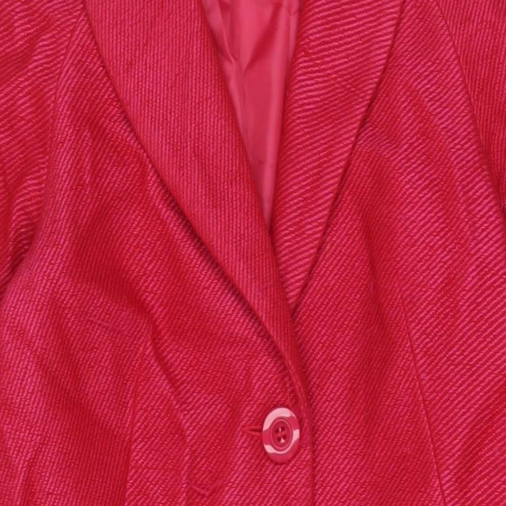 M&Co Womens Pink Overcoat Coat Size 12 Button