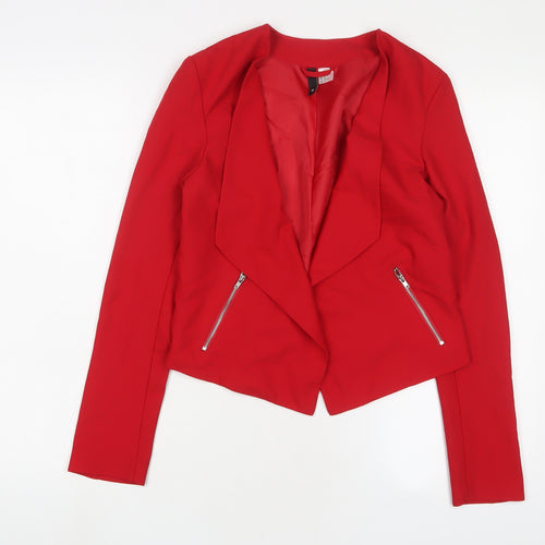 H&M Womens Red Jacket Blazer Size 6