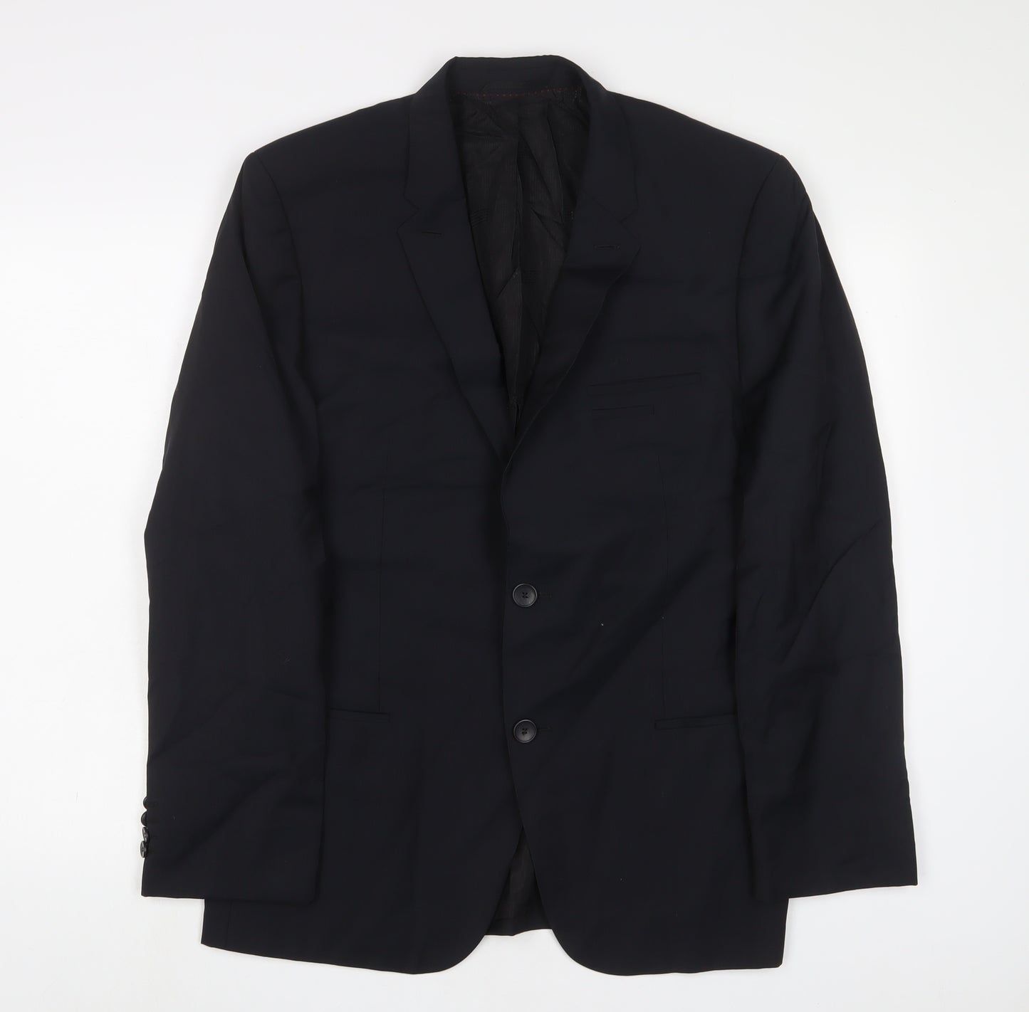 HUGO BOSS Mens Black Wool Jacket Suit Jacket Size 44 Regular