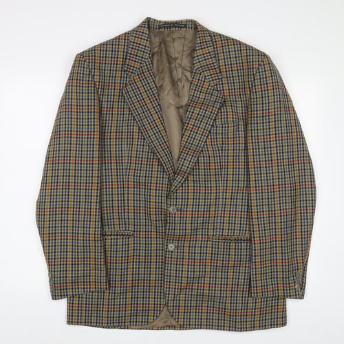 Chatsworth Mens Multicoloured Plaid Wool Jacket Suit Jacket Size 40 Regular