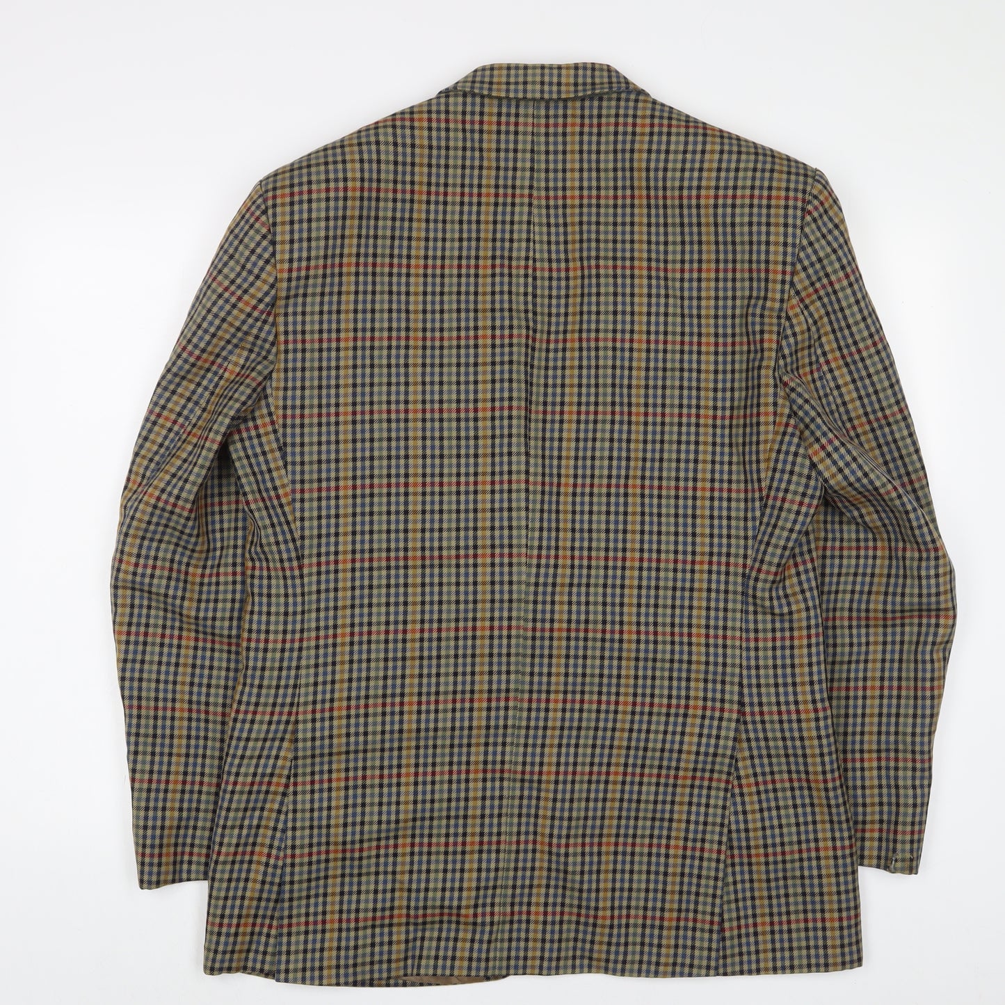 Chatsworth Mens Multicoloured Plaid Wool Jacket Suit Jacket Size 40 Regular