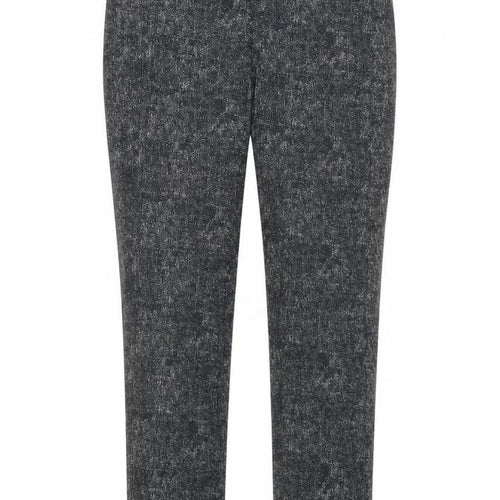 Marks and Spencer Womens Blue Cotton Trousers Size 12 L27 in Regular Hook & Eye