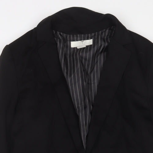 H&M Womens Black Jacket Blazer Size 12 Button