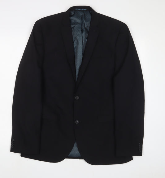 NEXT Mens Black Wool Jacket Suit Jacket Size 40 Regular