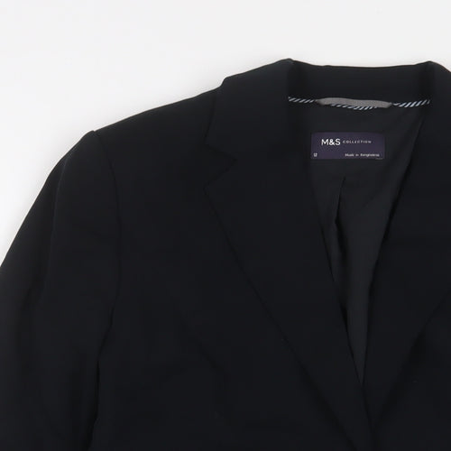 Marks and Spencer Womens Black Jacket Blazer Size 12 Button