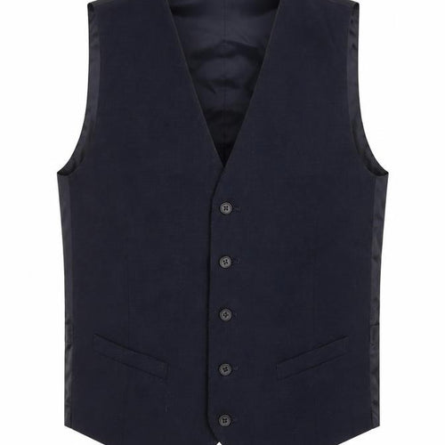 Marks and Spencer Mens Blue Linen Jacket Suit Waistcoat Size 38 Regular