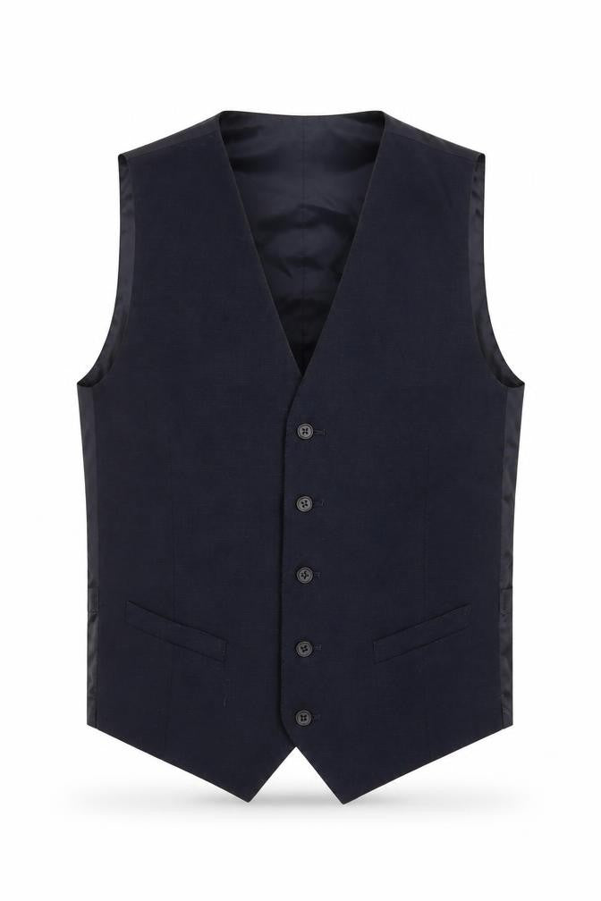 Marks and Spencer Mens Blue Linen Jacket Suit Waistcoat Size 38 Regular