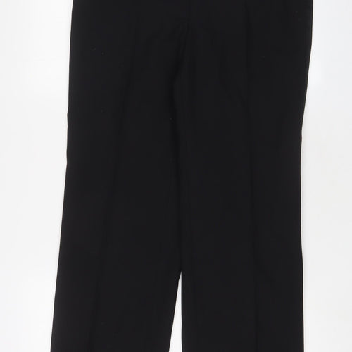 St Michael Mens Black Wool Trousers Size 34 in L33 in Regular Hook & Eye - Long Leg