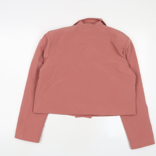 Boohoo Womens Pink Jacket Blazer Size 12 Button
