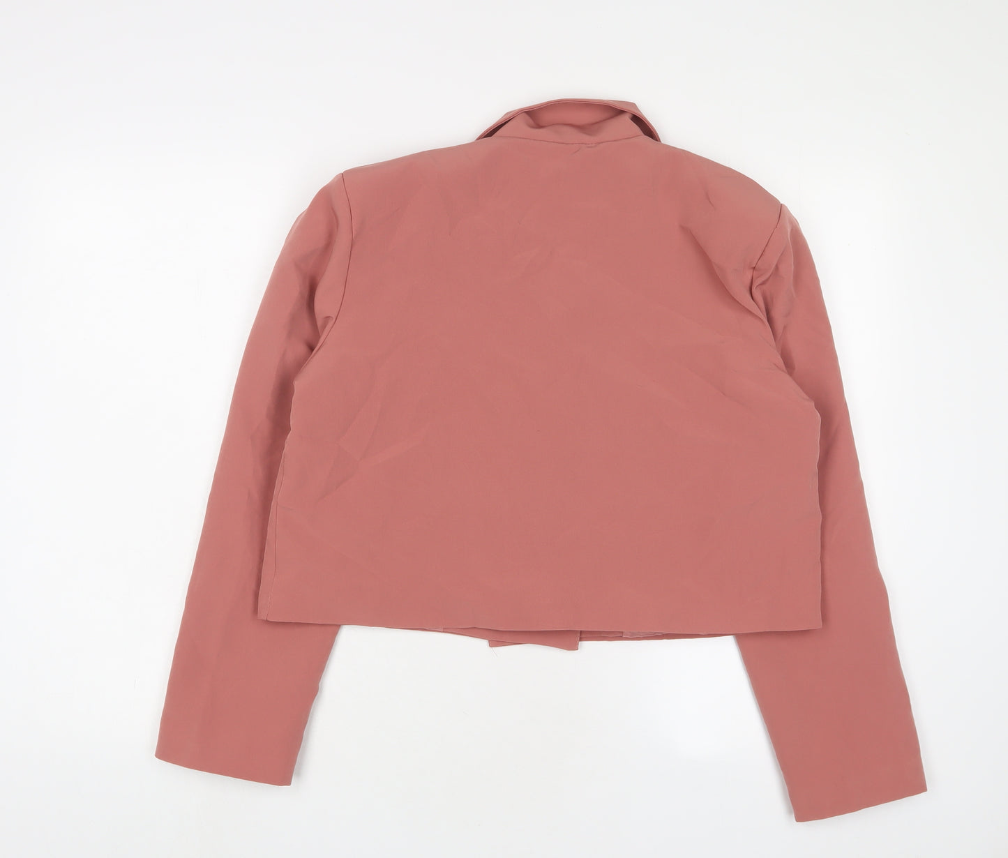 Boohoo Womens Pink Jacket Blazer Size 12 Button