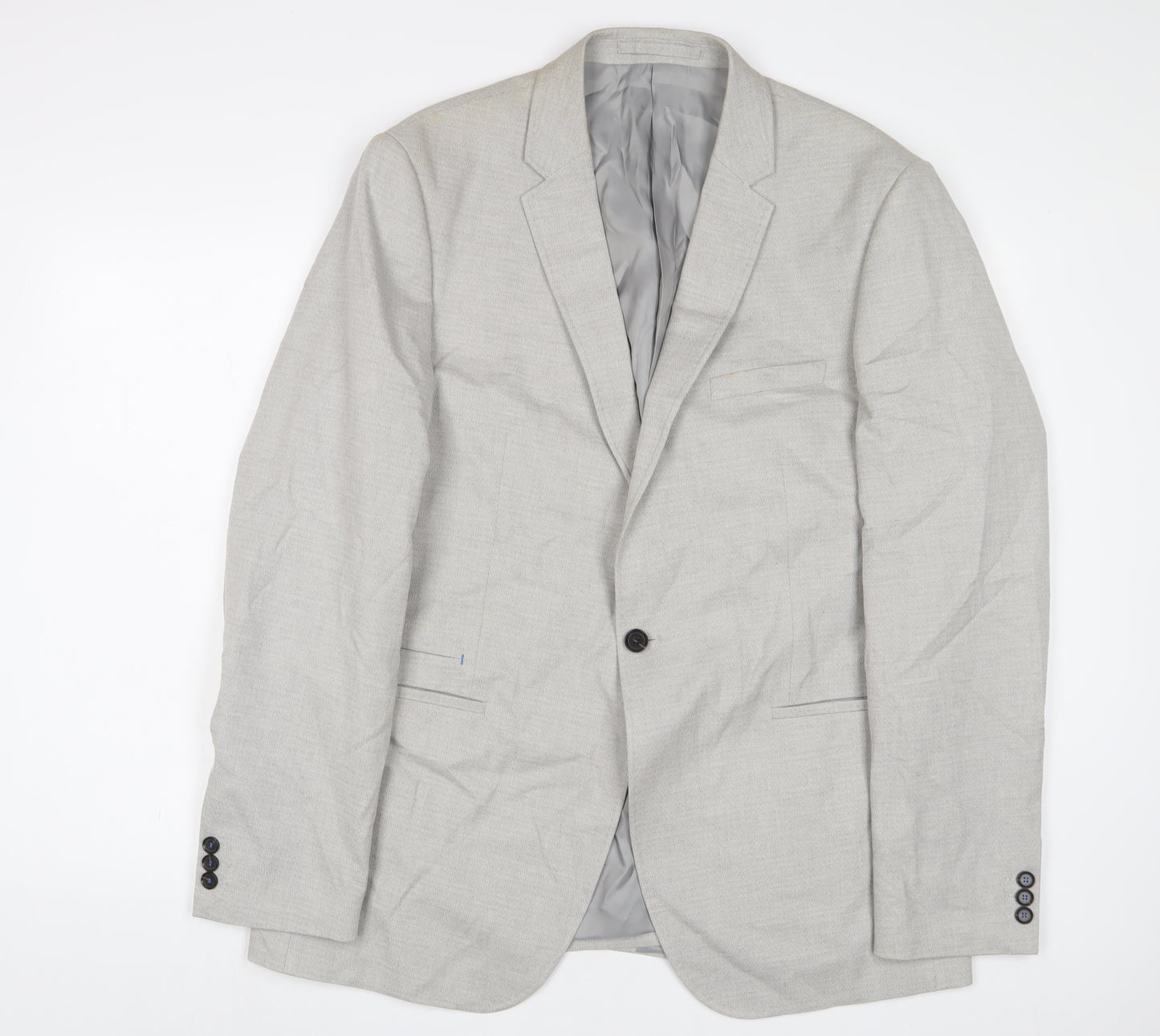 Autograph Mens Grey Cotton Jacket Suit Jacket Size 44 Regular