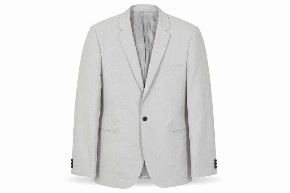 Front view of Autograph men’s grey cotton jacket suit jacket, size 44, regular