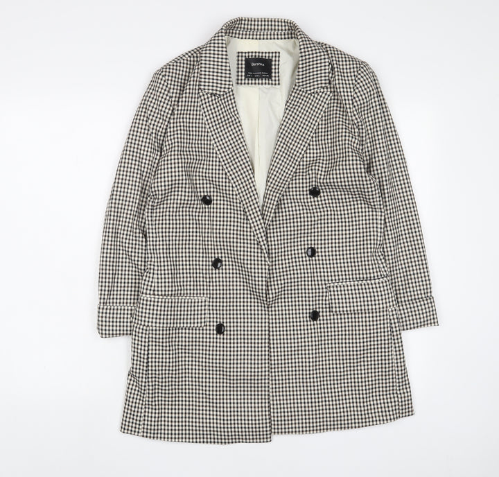Bershka Womens Multicoloured Plaid Jacket Blazer Size L